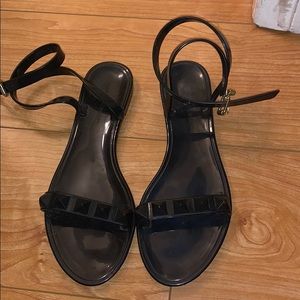 Banana republic black jelly, ankle wrap sandal